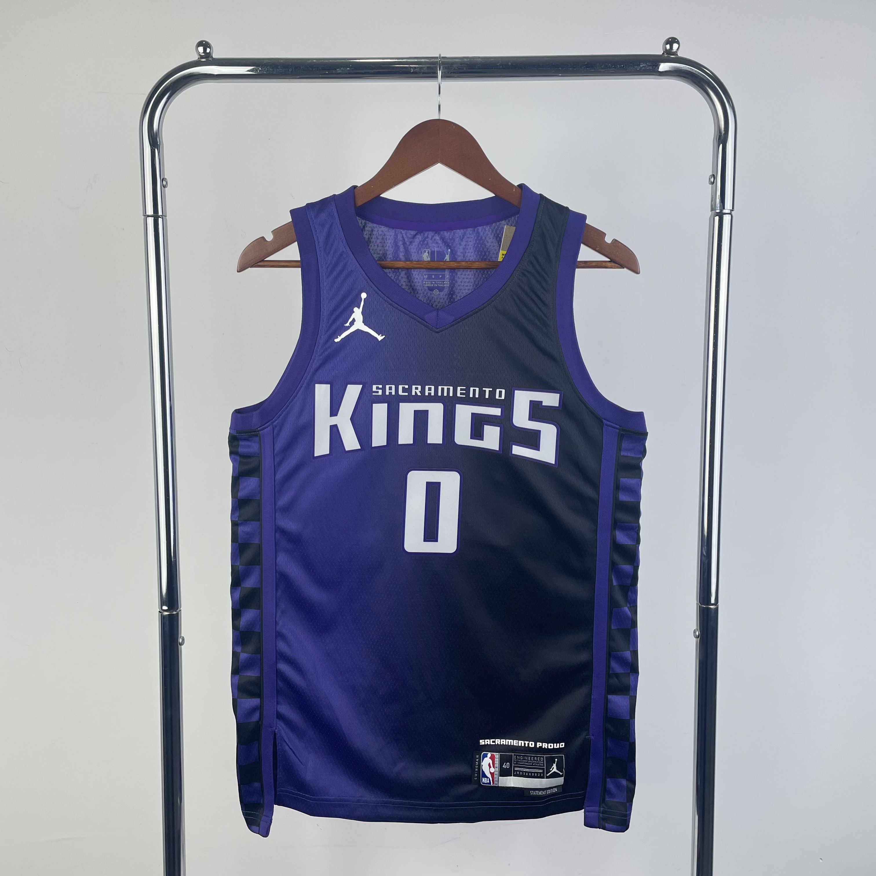 Men Sacramento Kings #0 Monk Purple Season Jordon 2024 NBA Jersey->sacramento kings->NBA Jersey